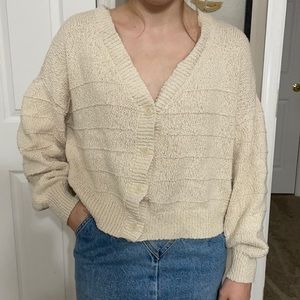 Cropped cardigan sweater